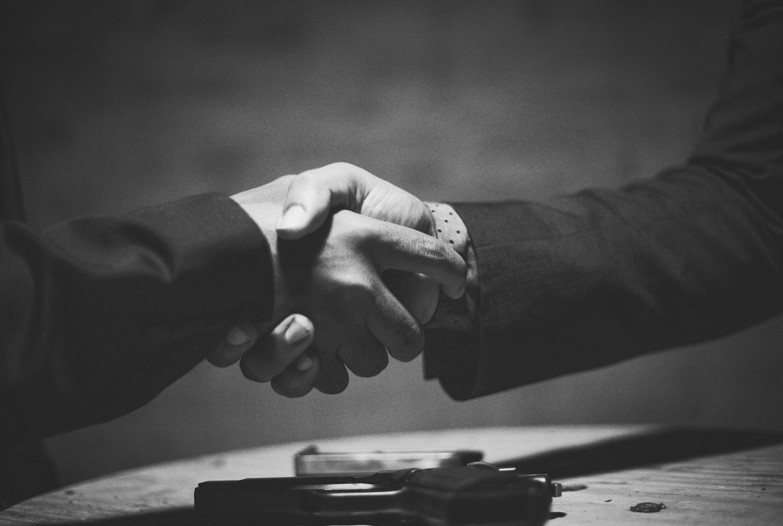 A trusted handshake between business partners